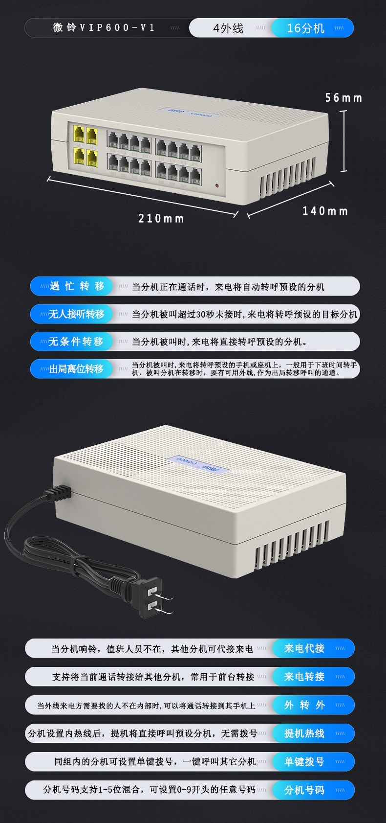 VIP600 微鈴系列 V1型電話交換機(圖9)